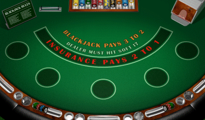 a sample blackjack table layout